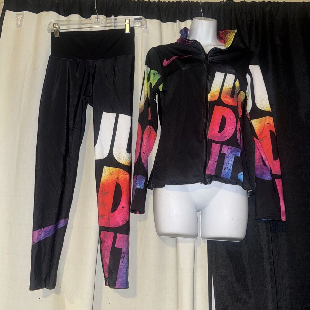 Womens Nike Just Do It Outfit Set Size Small Leggings & Top Athletic - Picture 1 of 2